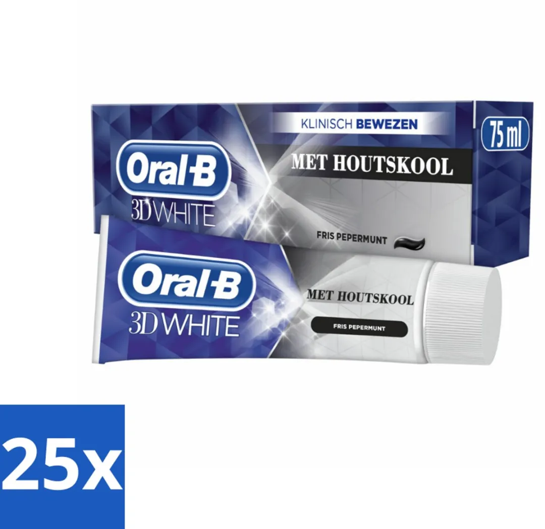 Oral-B Tandpasta 3D White Houtskool 75ml