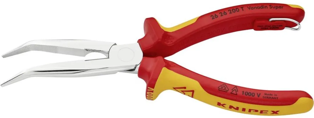 Knipex 26 26 200 Platte rondbektang 40° gebogen 200mm