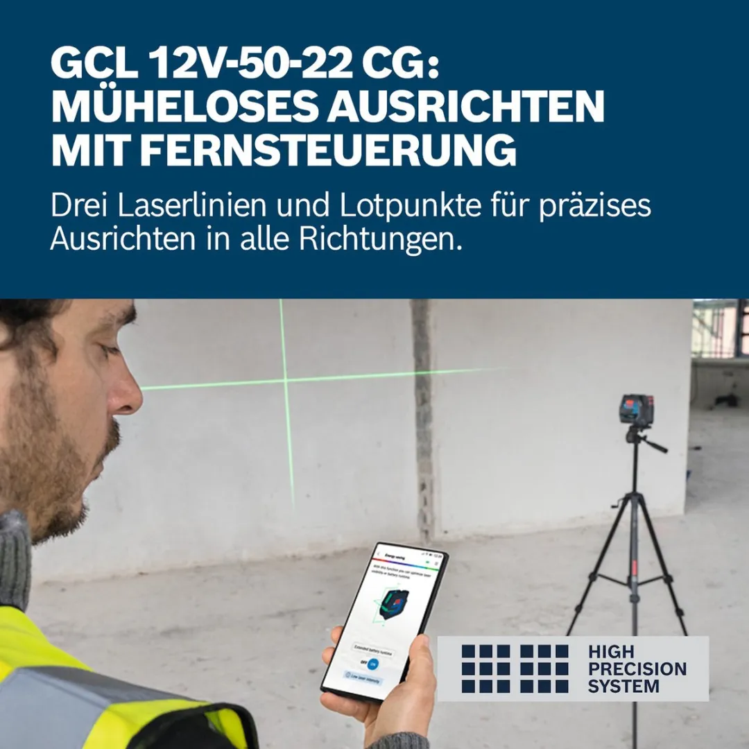Bosch Professional GCL 12V-50-22 CG Laser - 12V 2.0Ah Accu - Snellader