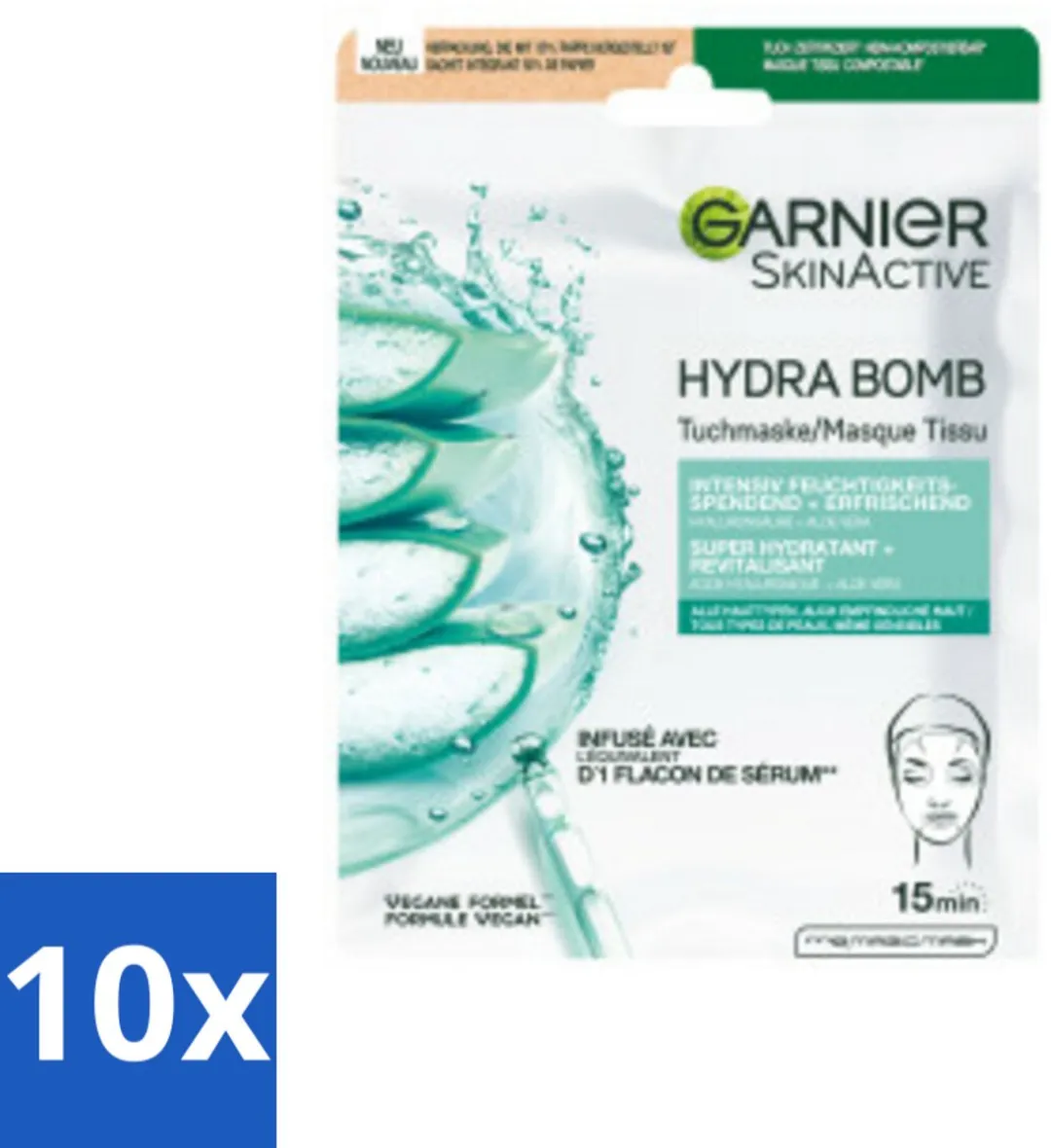 Garnier SkinActive Hydrabomb Hyaluron Gezichtsmaskers