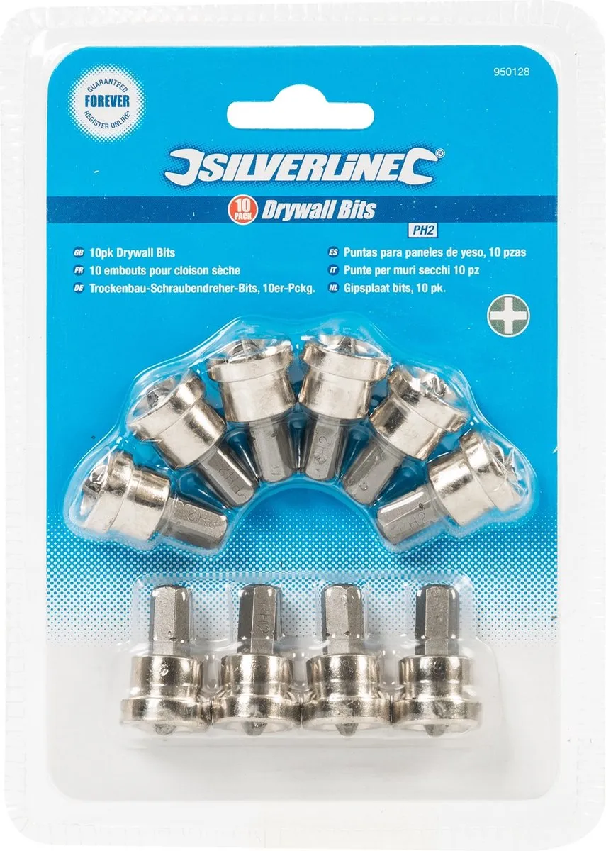Silverline Gipsplaatbits PH2 10 Stuks