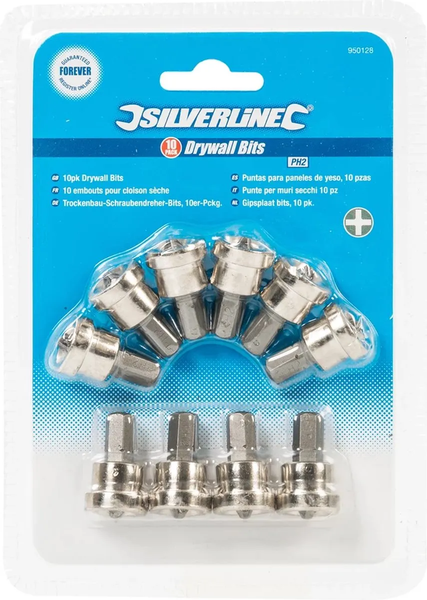 Silverline Gipsplaatbits PH2 10 Stuks