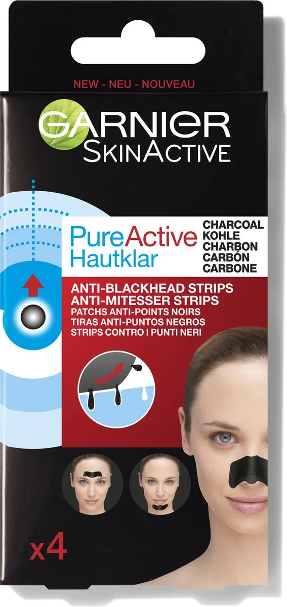 Garnier SkinActive PureActive Neusstrips Houtskool - 12 Stuks