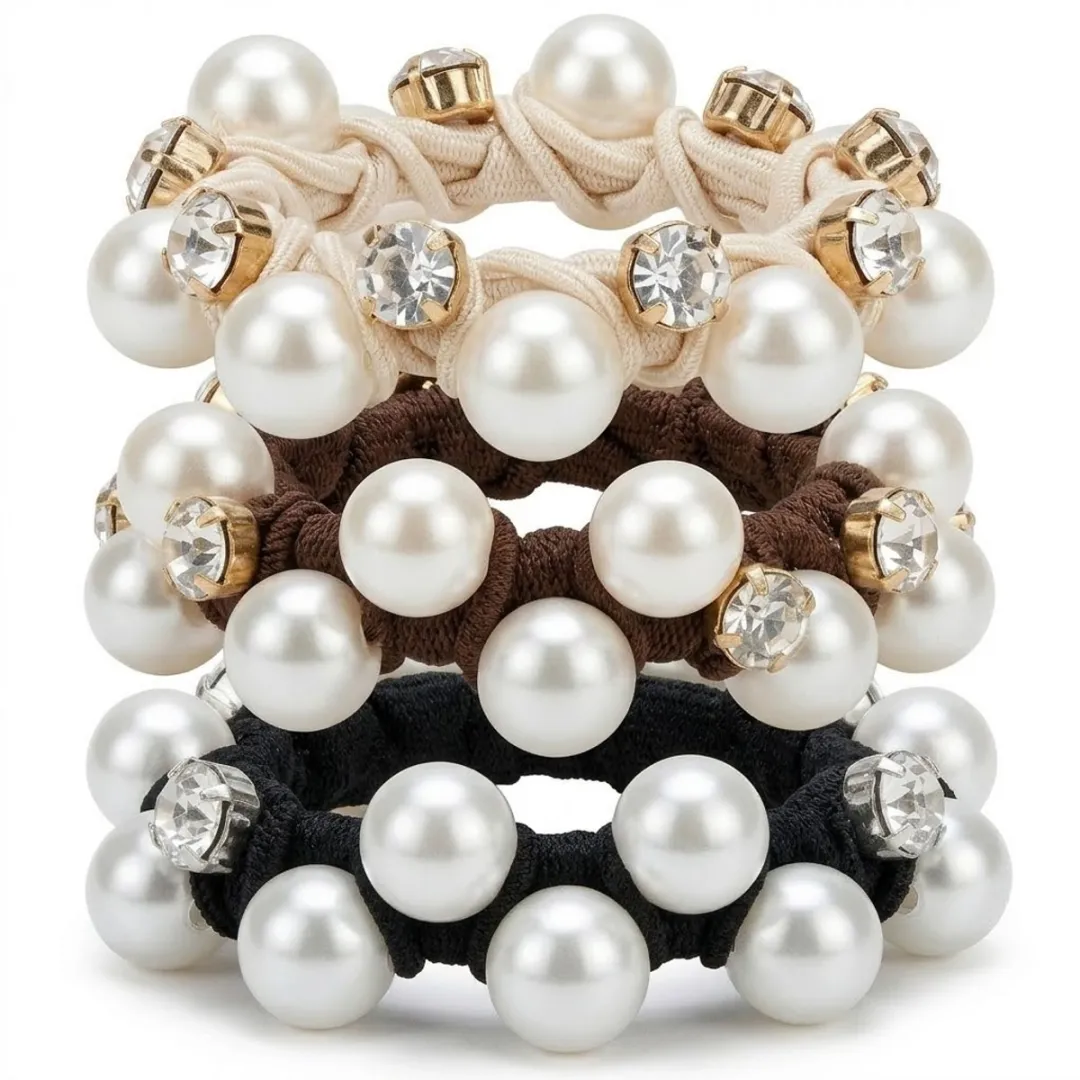 NUVEX Elastisch Haarband met Parels & Strass