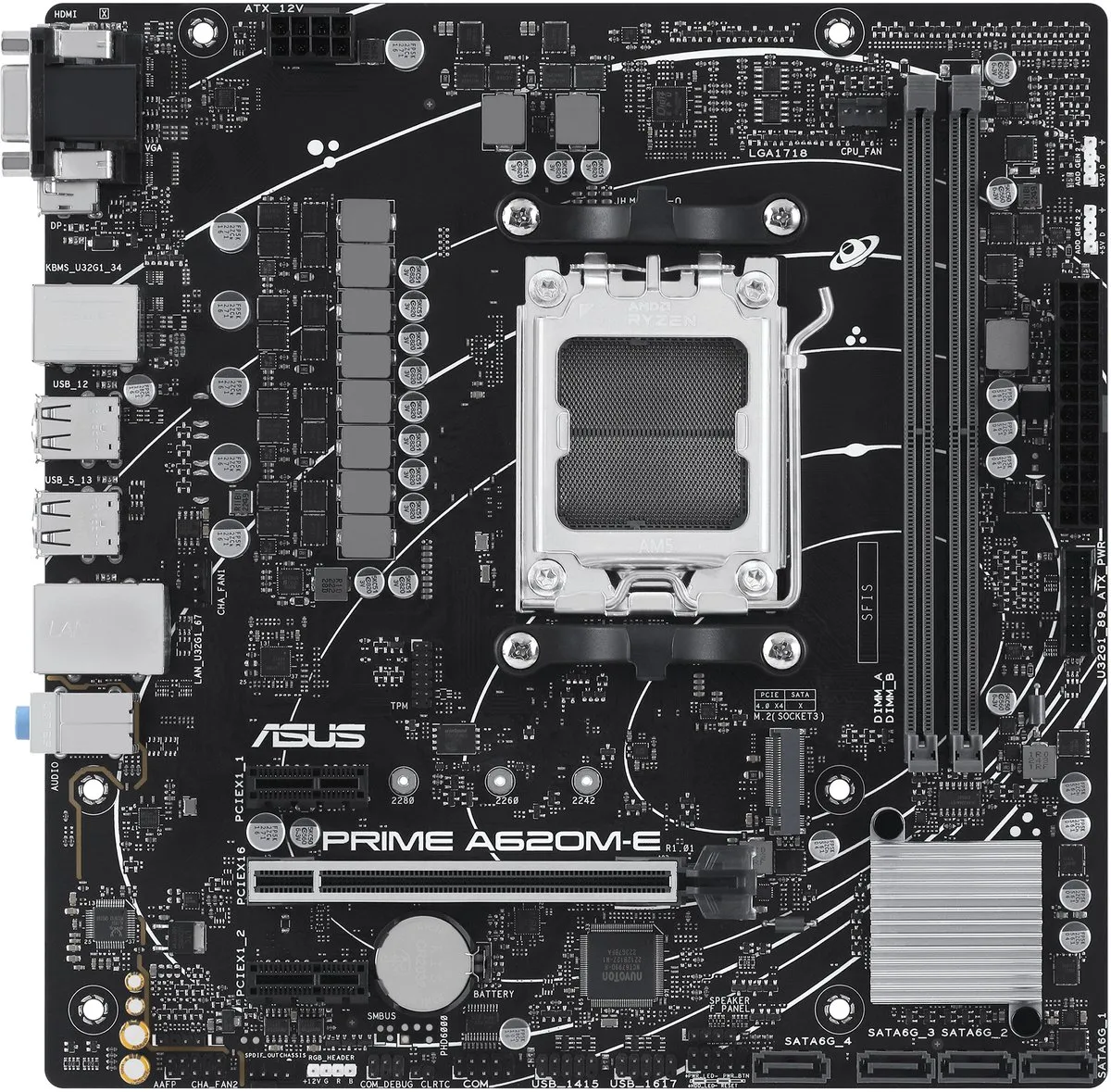 ASUS PRIME A620M-E-CSM AM5 Micro-ATX Moederbord - afbeelding 6 van 6
