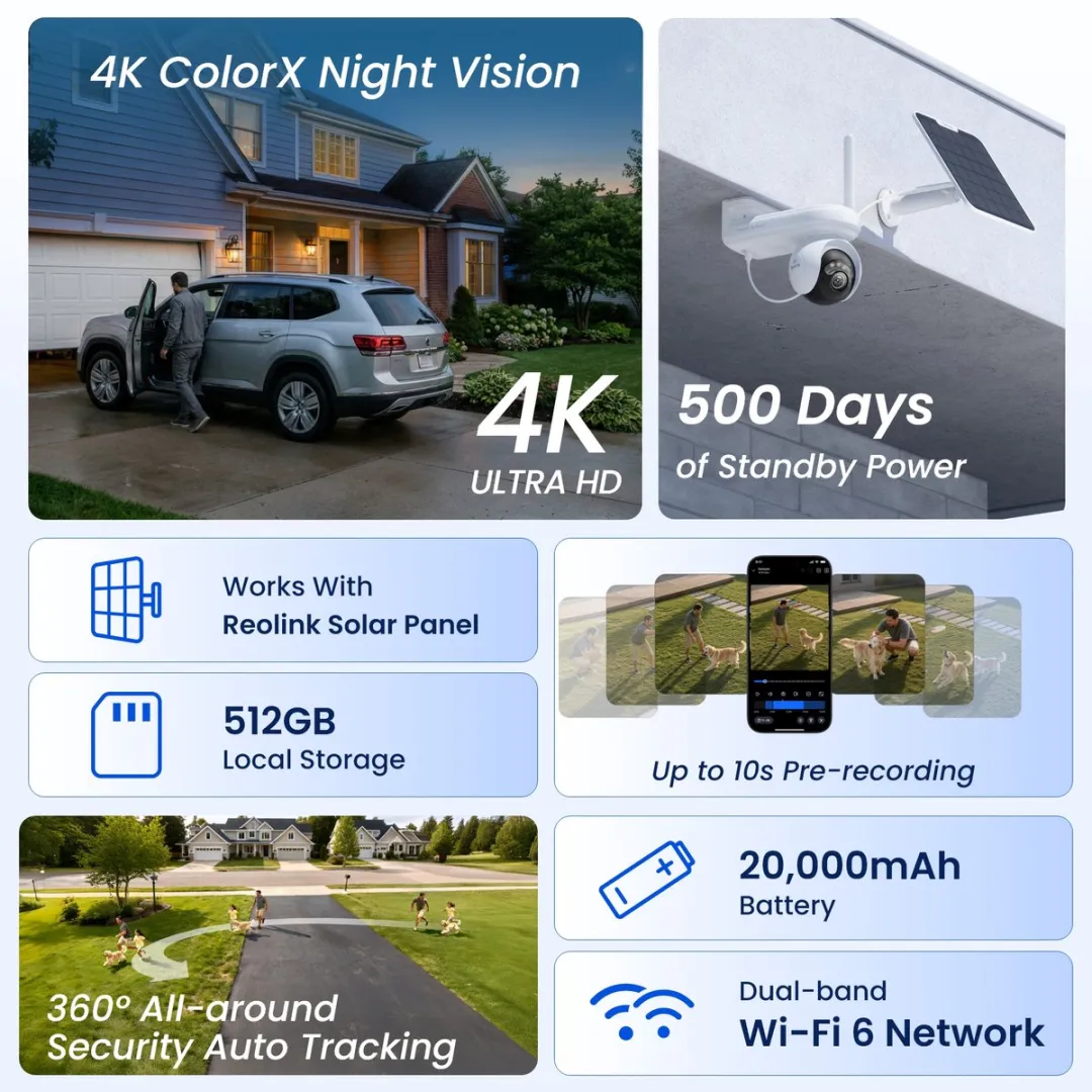 Reolink Altas PT Ultra 4K Wi-Fi 6 Camera - Wit
