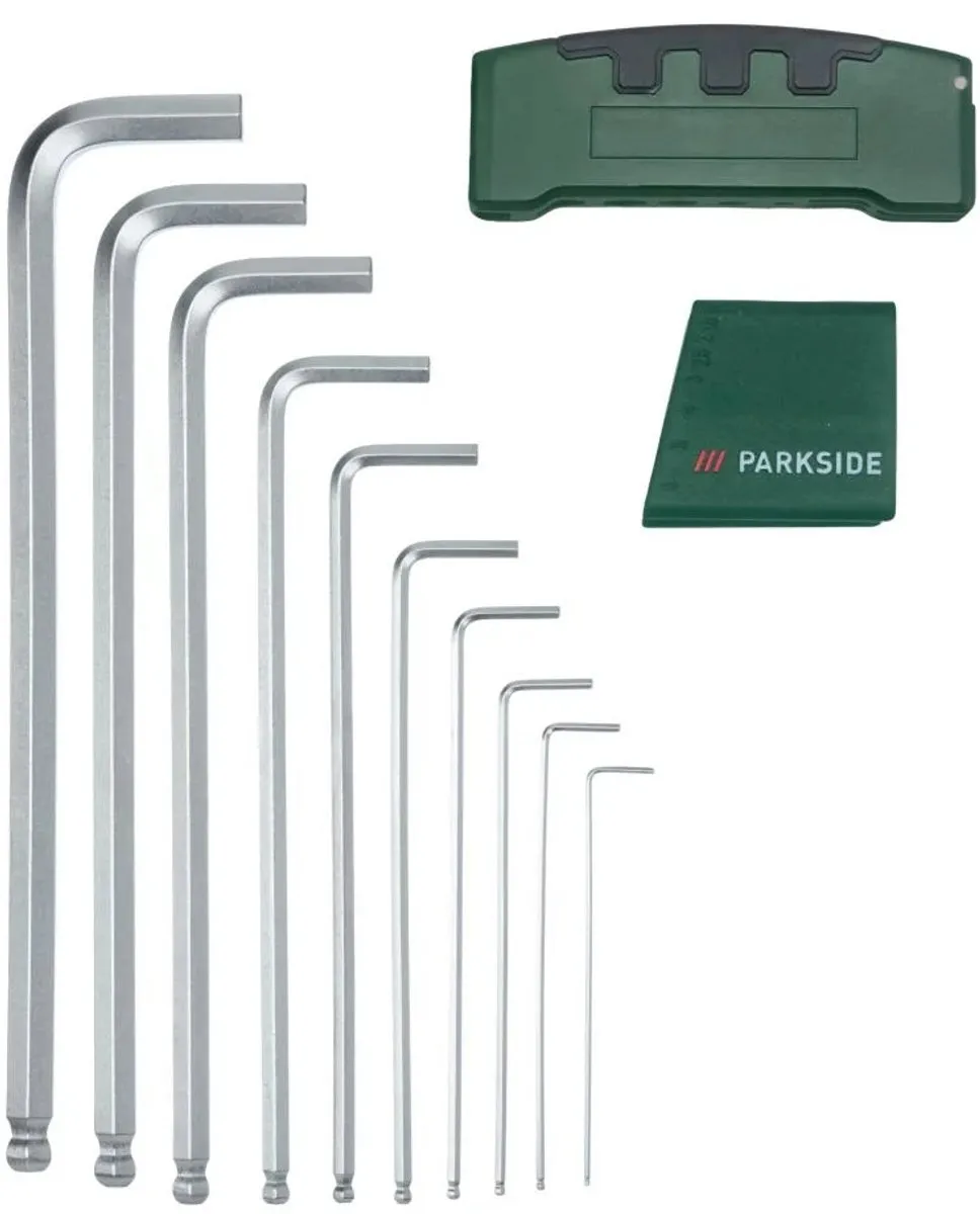 PARKSIDE Inbus Sleutel 11-delig - T-Greep - Zwart/Groen/Zilver