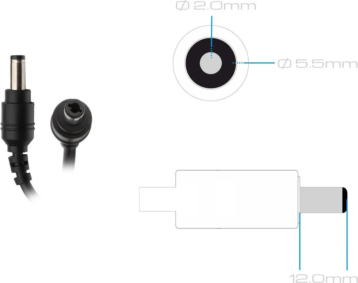 Acer 25.TG3M9.001 Oplader 60W - Zwart