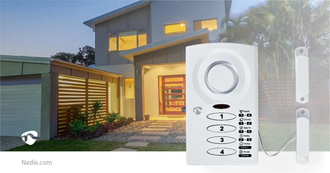 Nedis ALRMD30WT Deur-/raamalarm - Magnetische sensor - 85 dB - Wit