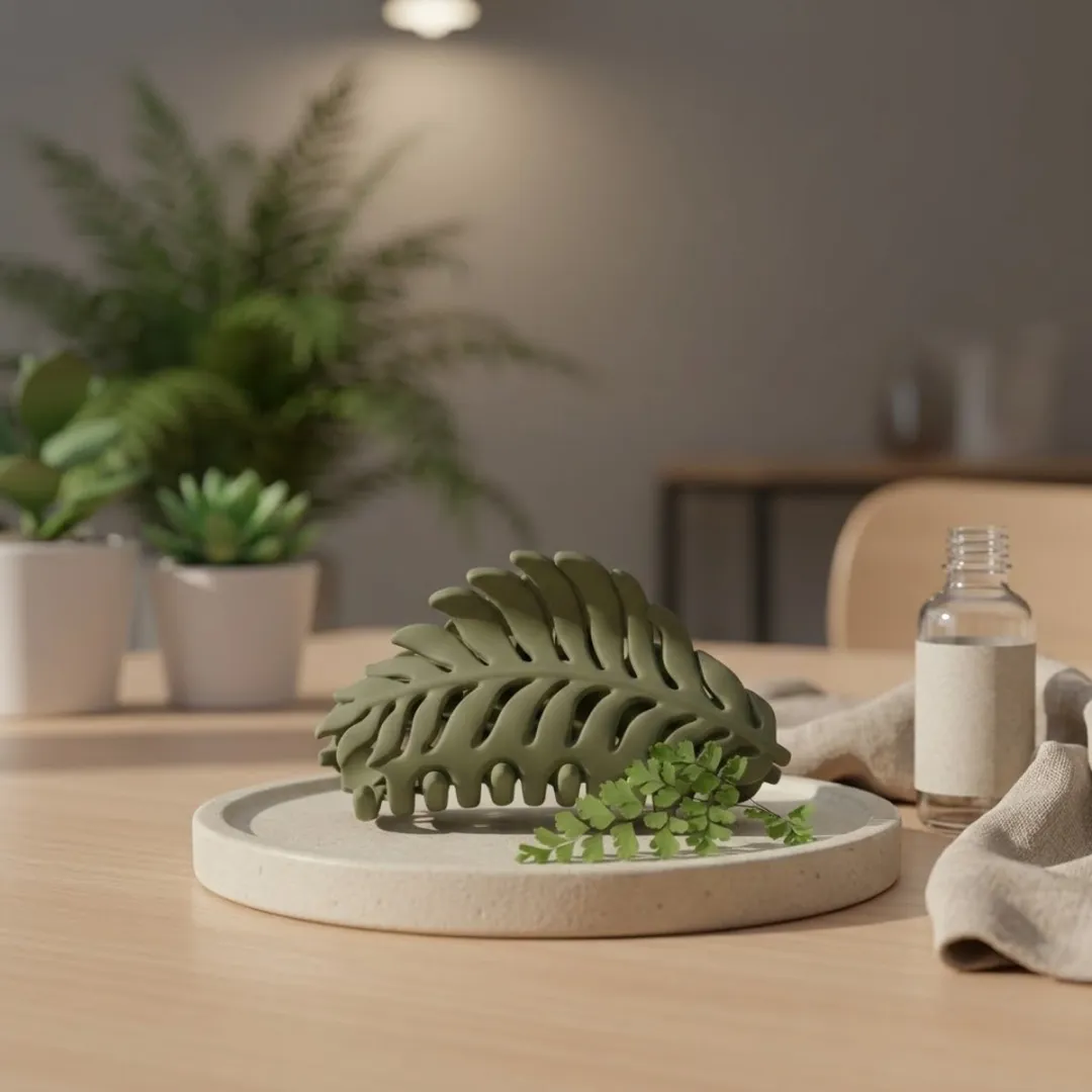NuveX Bladvormige Haarclip Groen - Matte Kunststof