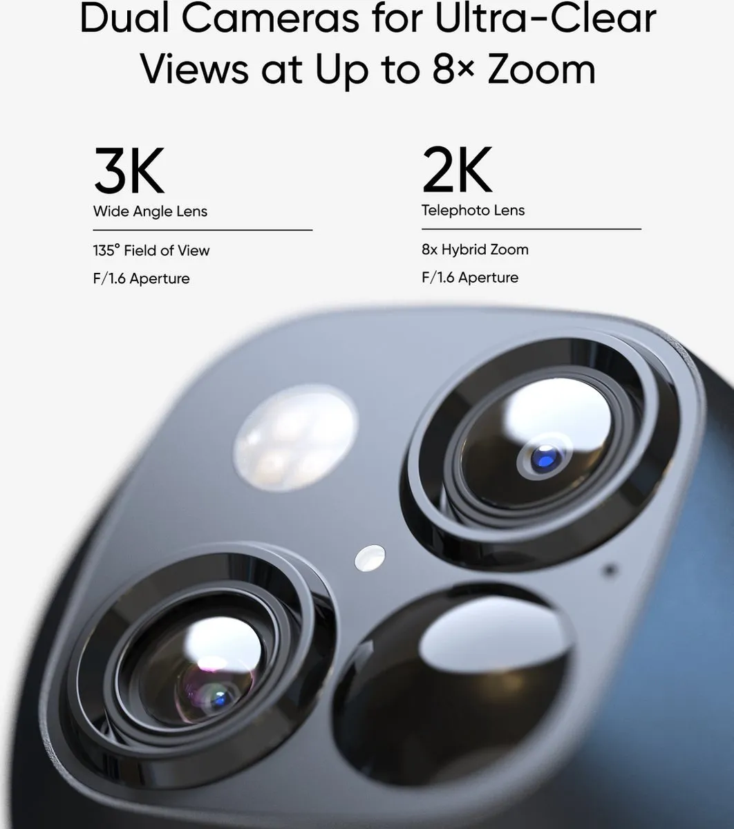 Eufy Security SoloCam S340 - 2x T81703W1 Buitencamera 360° Wit