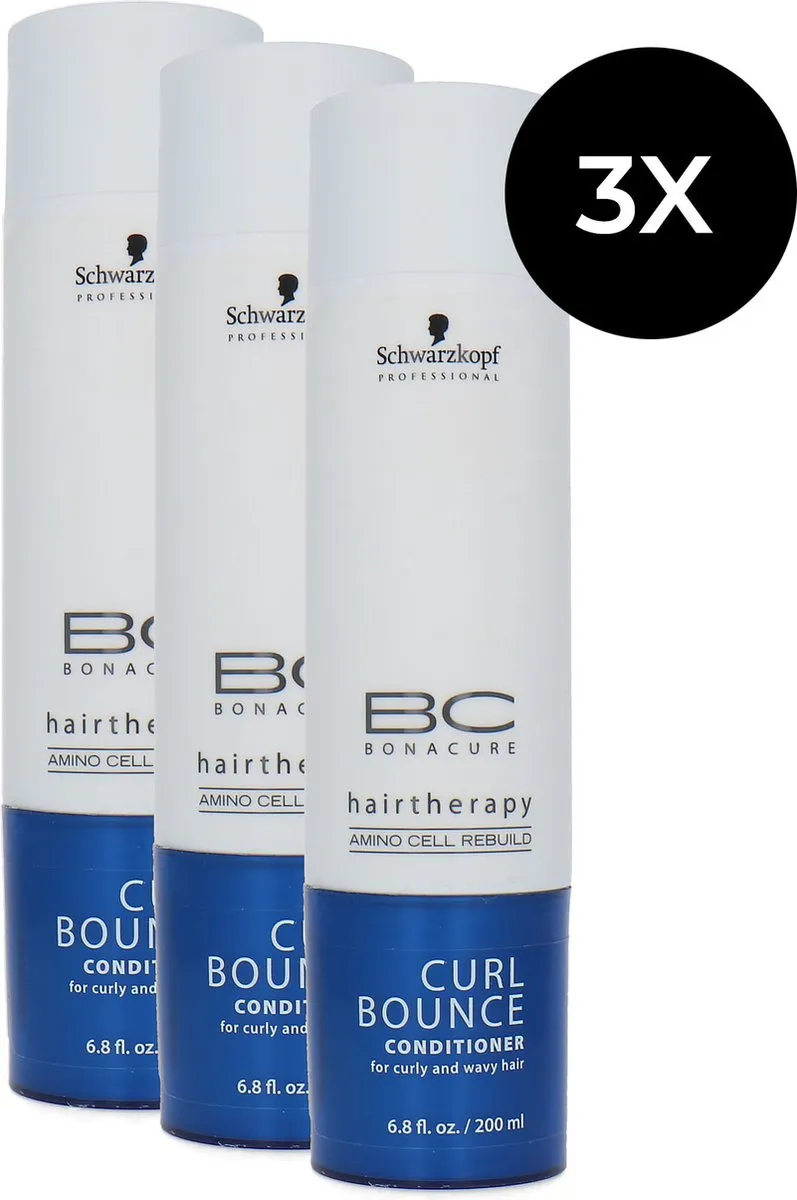 Schwarzkopf Bonacure Curl Bounce Conditioner 3x200ml