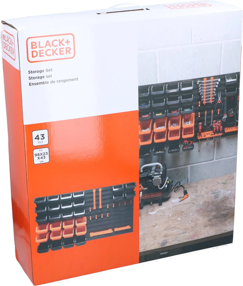BLACK+DECKER Gereedschapsbord 98x23x43cm - 43 Onderdelen - Zwart - afbeelding 6 van 6