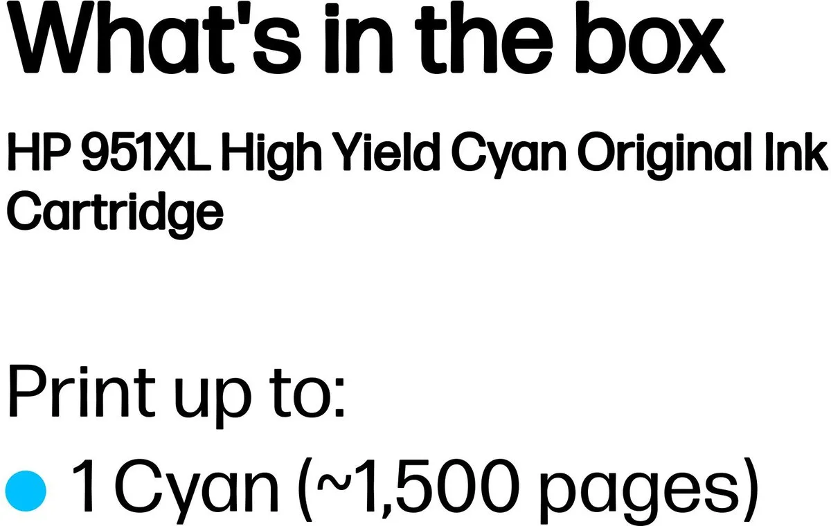 HP 951XL Inktcartridge Cyaan - 1500 Pagina's