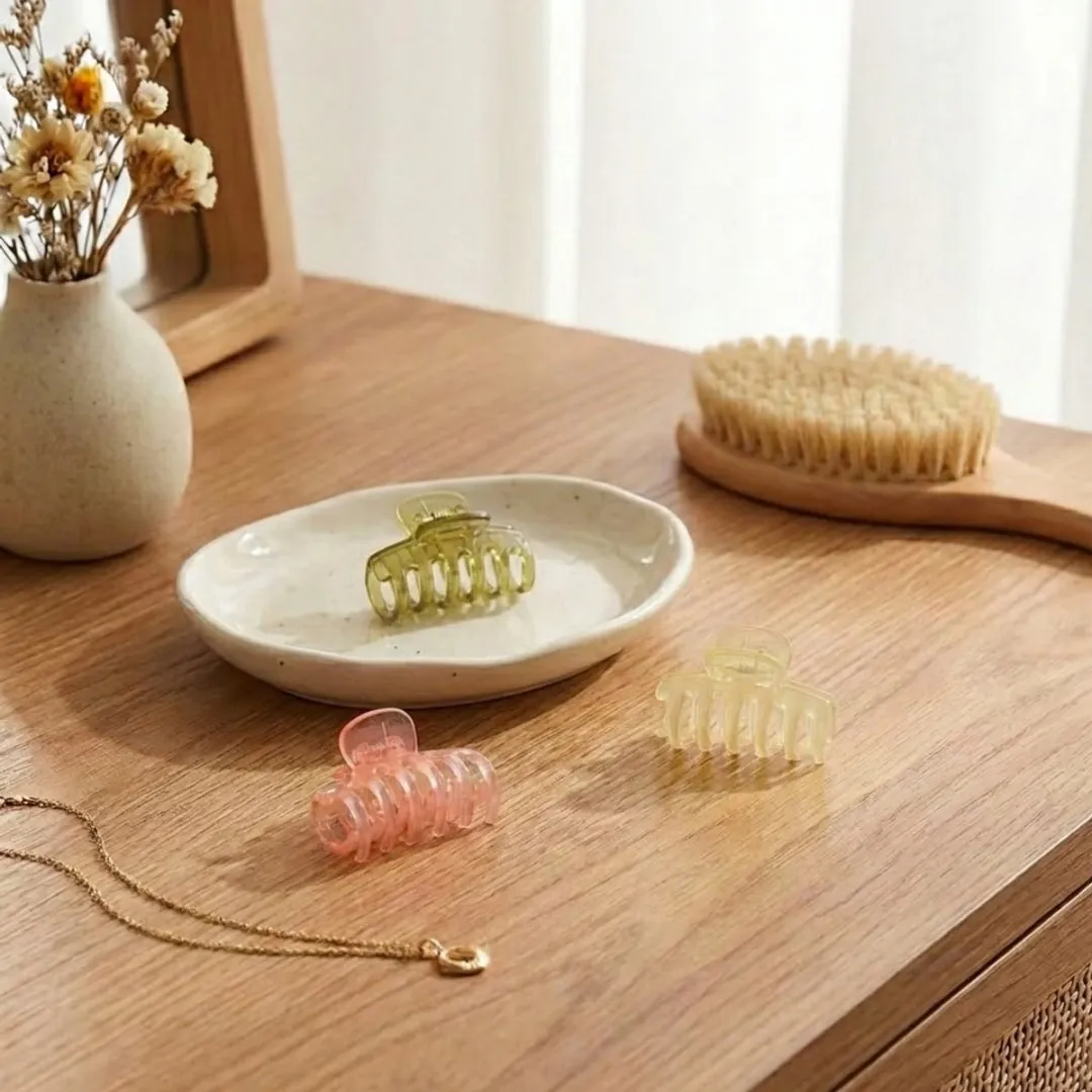 NuveX Haarclips Set 3 Stuks - Geelgroen/Zachtgeel/Rozes