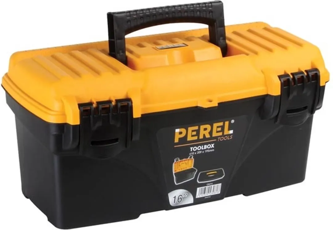 Perel Gereedschapskoffer OM16 - 410x209x195mm - Zwart/Geel