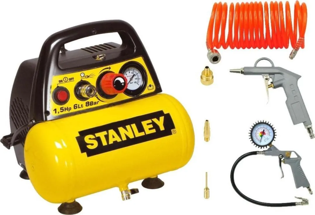 STANLEY Compressor DN200/8/6  – inclusief 6-delige Accessoire set