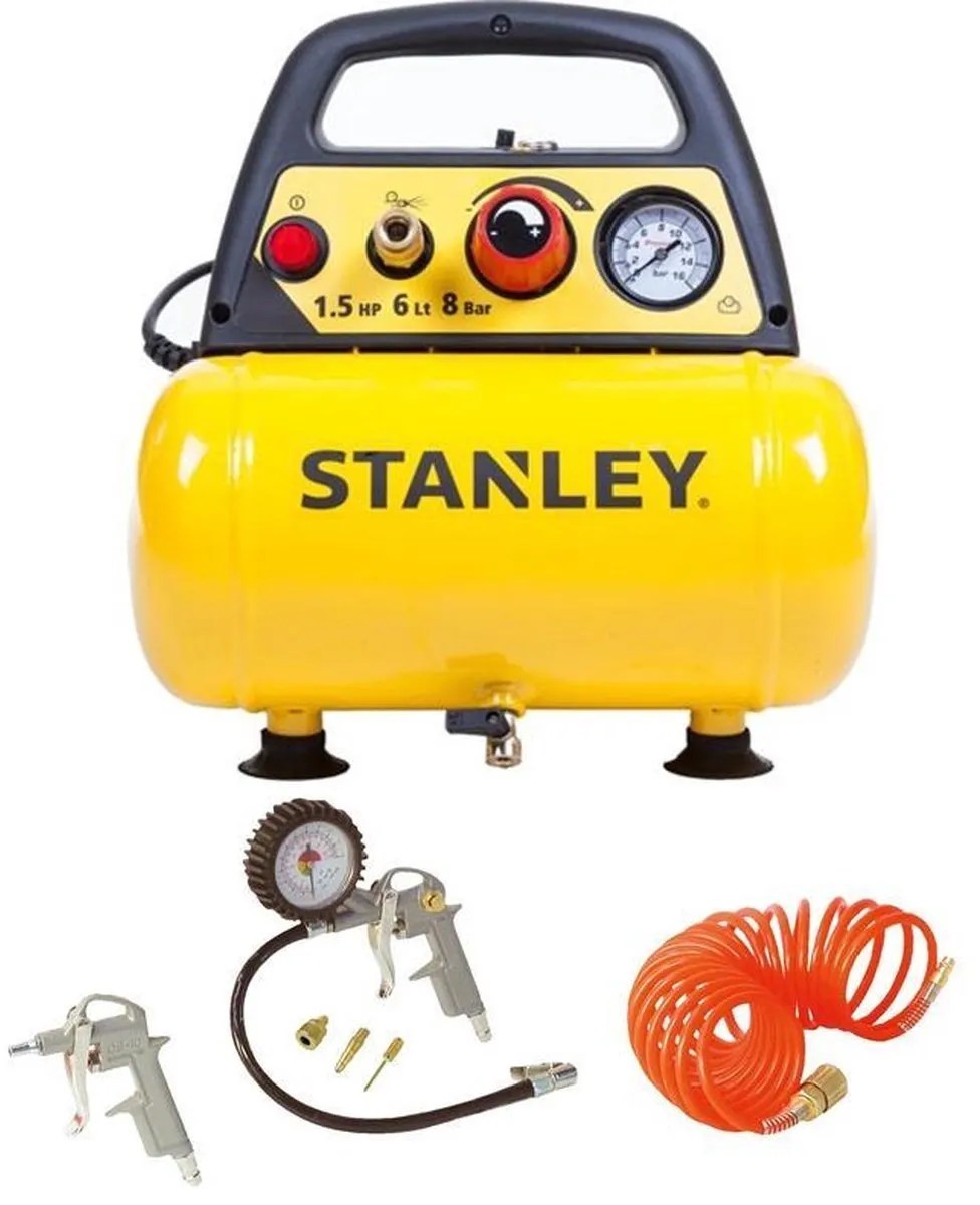 STANLEY Compressor DN200/8/6  – inclusief 6-delige Accessoire set