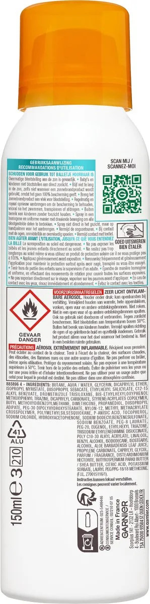 Garnier Ambre Solaire Invisible Protect Mist Zonnebrandspray SPF30 150ml