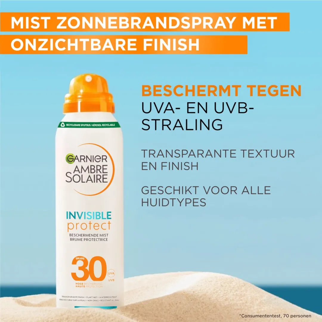 Garnier Ambre Solaire Invisible Protect Mist Zonnebrandspray SPF30 150ml