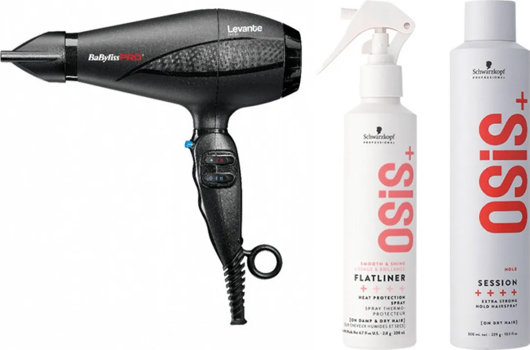 BaBylissPRO Ionic Levante Föhn 2100W + Schwarzkopf OSiS+ Set