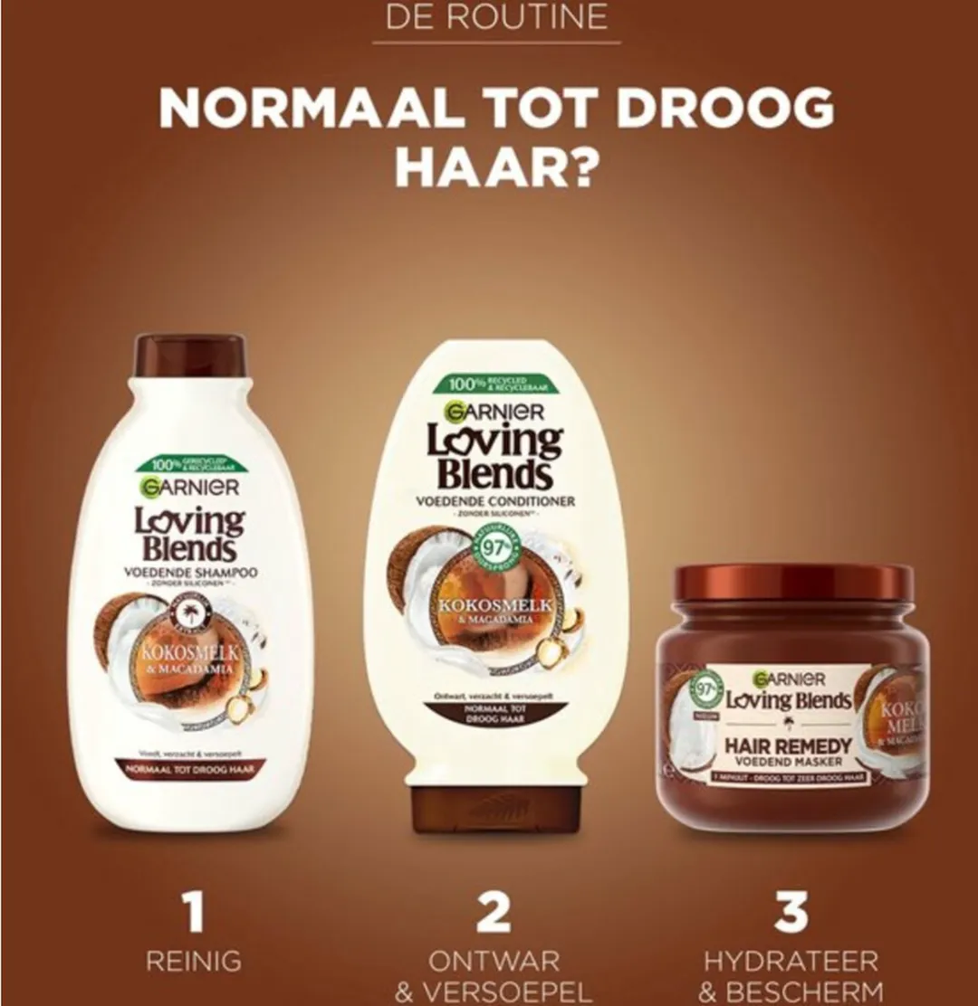 Garnier Loving Blends Kokosmelk & Macadamia Shampoo - 6x300ml