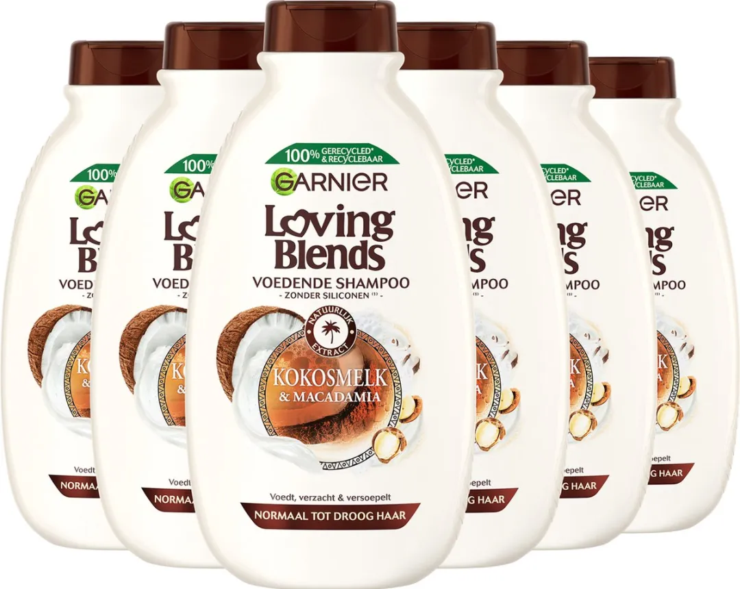 Garnier Loving Blends Kokosmelk & Macadamia Shampoo - 6x300ml