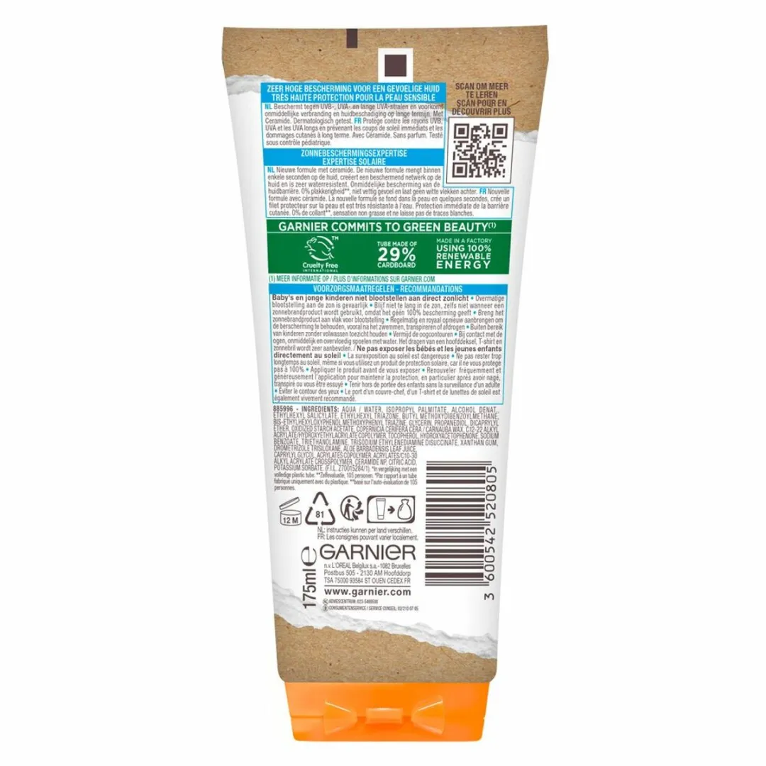 Garnier Ambre Solaire Sensitive Expert+ Kids Zonnebrandmelk SPF 50+ - 6x175ml