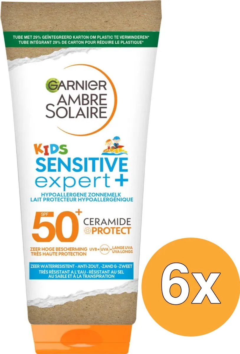 Garnier Ambre Solaire Sensitive Expert+ Kids Zonnebrandmelk SPF 50+ - 6x175ml