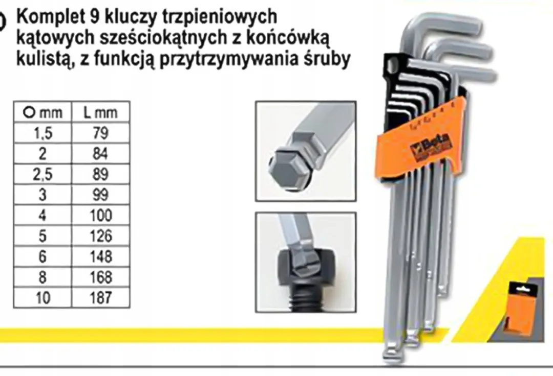 Beta Inbussleutelset 9-delig 96BP-HO/SC9 - Metrisch
