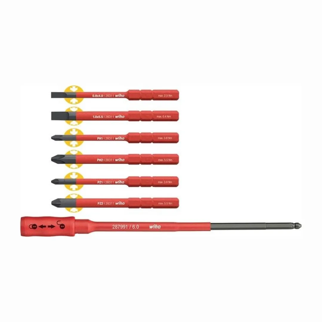 Wiha VDE Plat-Kruiskop Schroevendraaierset 4/5.5mm - PH1/PH2/PZ1/PZ2