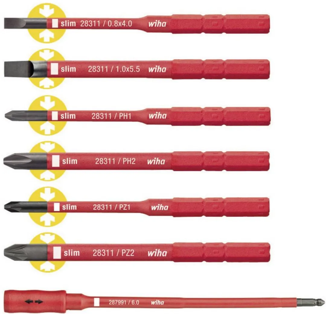 Wiha VDE Plat-Kruiskop Schroevendraaierset 4/5.5mm - PH1/PH2/PZ1/PZ2