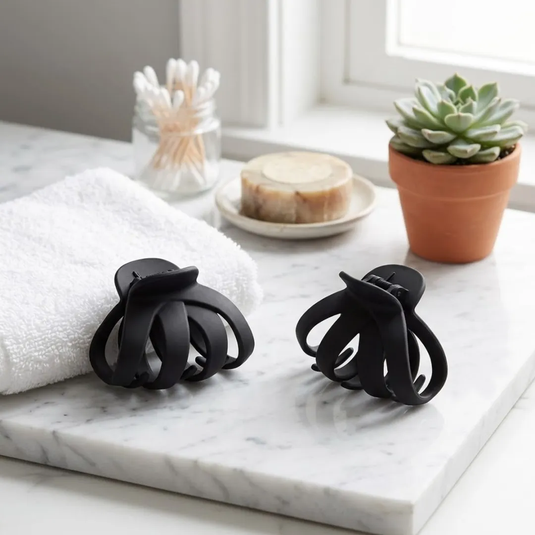 NUVEX Haarclips Set 4 Stuks - Matte Ronde Haarclips Zwart