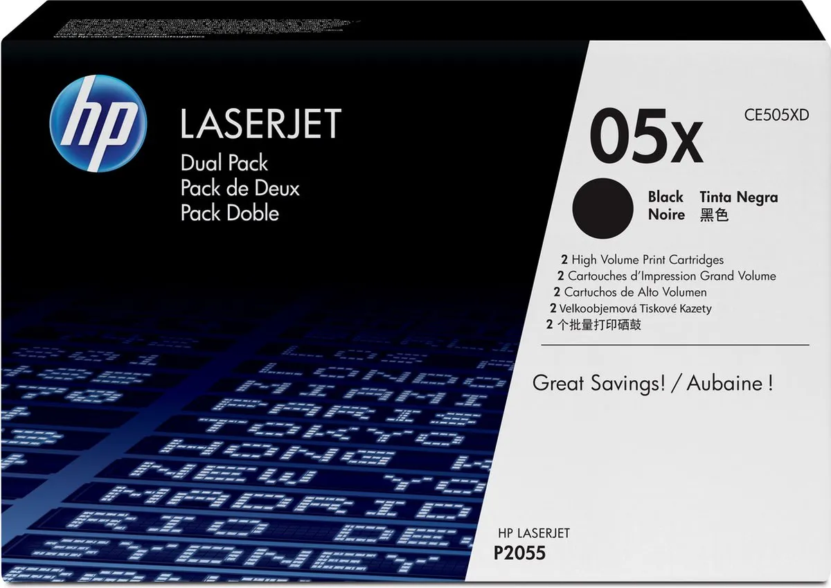 HP 05X Tonercartridge Zwart - 2-pack 13.000 pagina's