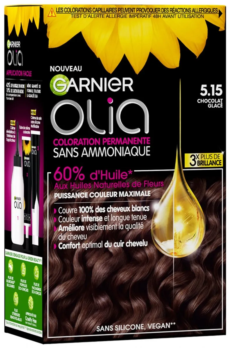Garnier Olia Ammoniavrije Haarkleuring 4.0 Zuivere Kastanje - 120g