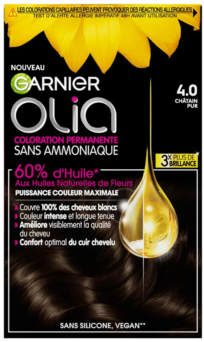 Garnier Olia Ammoniavrije Haarkleuring 4.0 Zuivere Kastanje