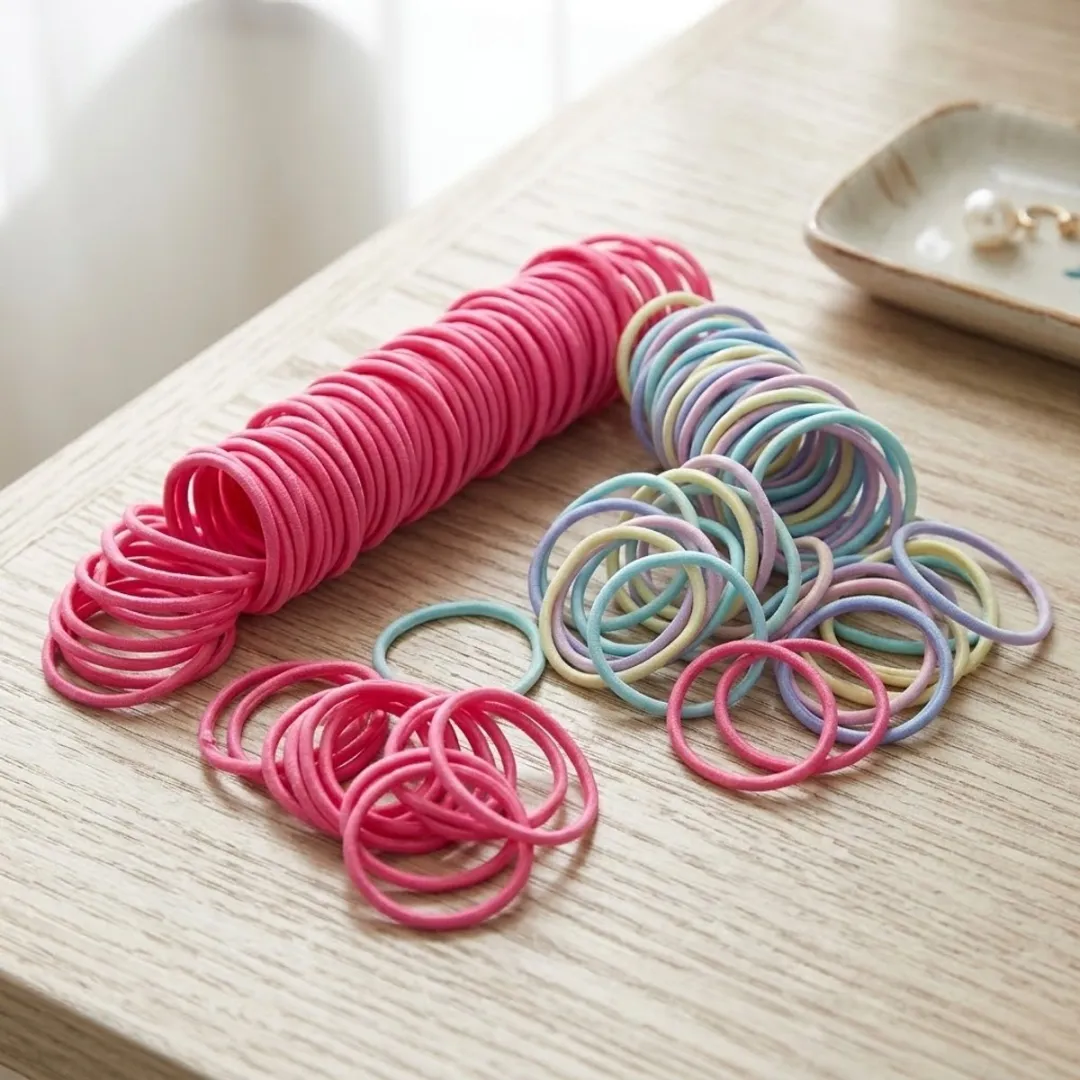 NuveX Haar Elastiekjes Set 200 Stuks - Pastel & Felle Kleuren