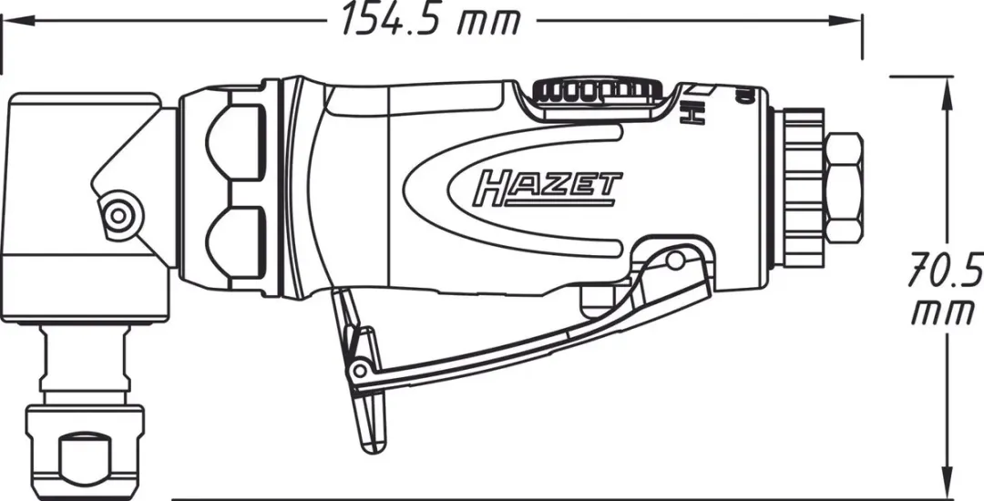 Hazet Persluchtslijper Haaks 9032N-5 - 224W - 20.000 RPM