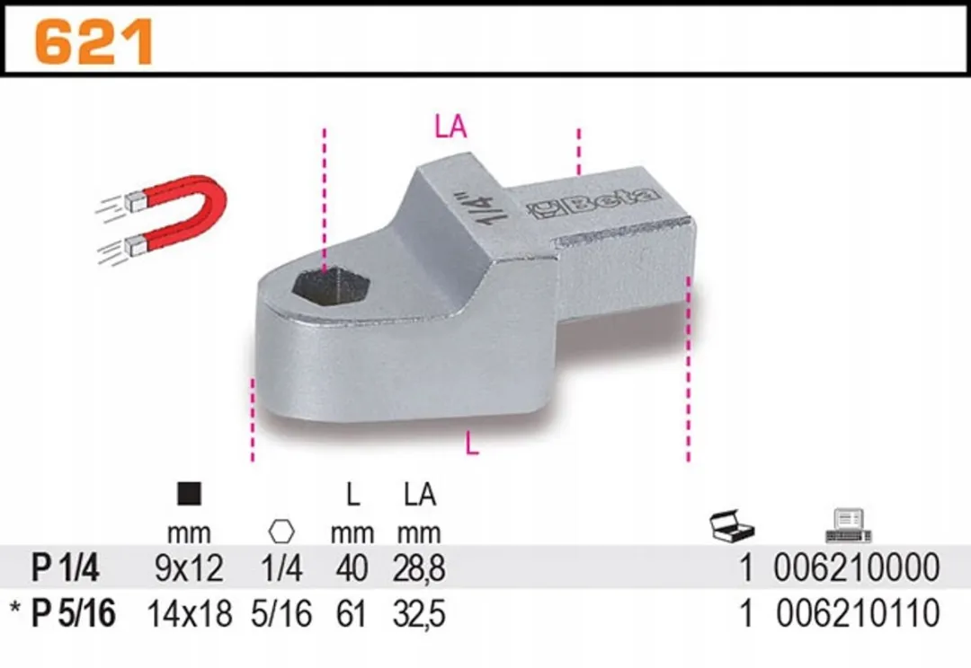 Beta Koppeling Bits 5/16" - 14x18mm