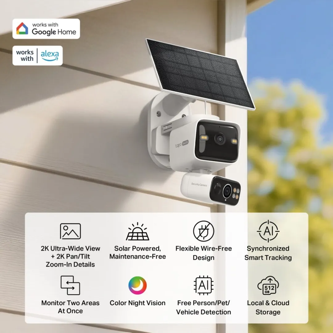 TP-Link Tapo C645D KIT Beveiligingscamera - 2K - Solar - Wit
