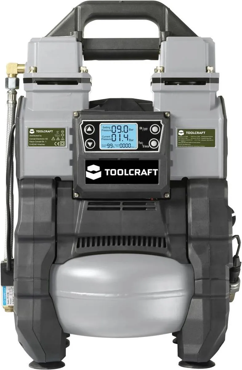 TOOLCRAFT TO-7858587 Persluchtcompressor 18 VDC/230 VAC 9 bar