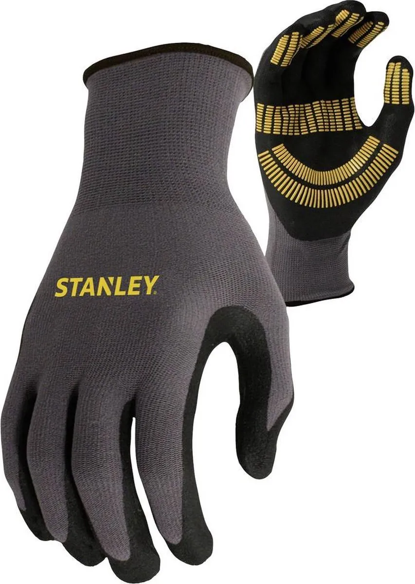 Stanley Razor Gripper Werkhandschoenen 10 - Zwart/Geel