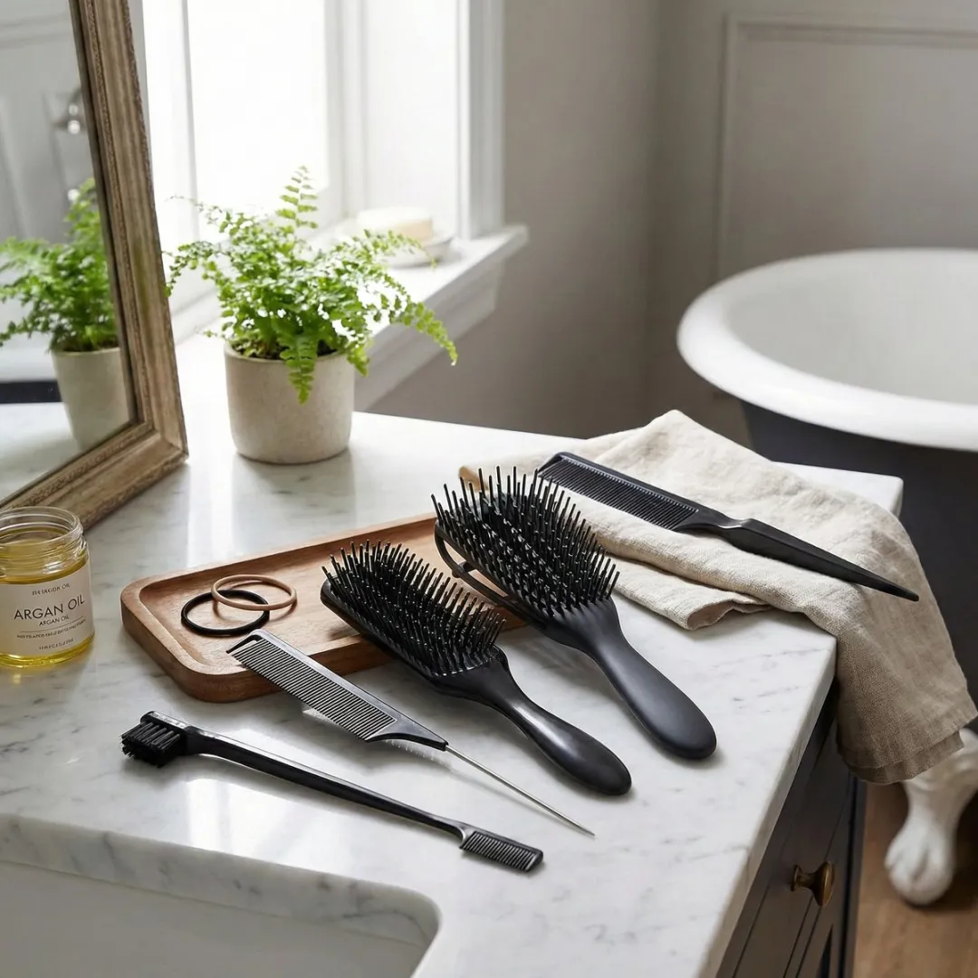 NuveX Haarstyling Set 5-delig - Zwart