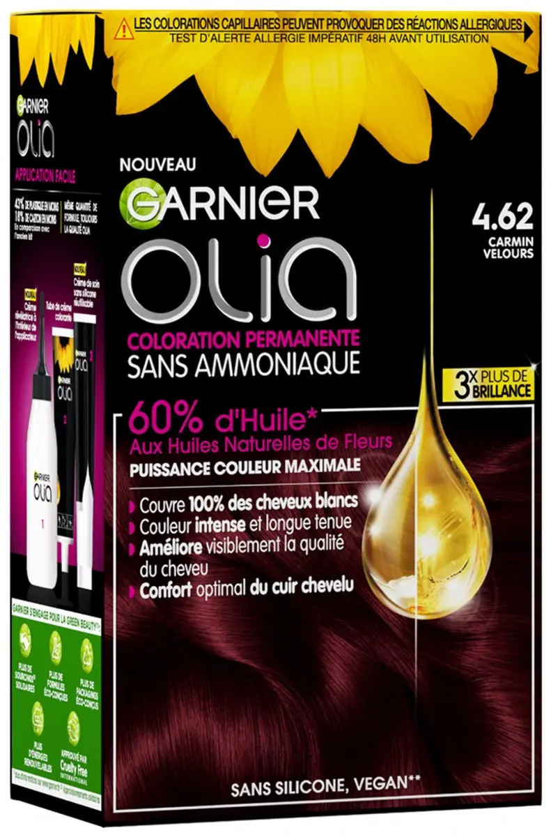 Garnier Olia 4.62 Donker Granaatrood Permanent Haarkleuring - 6 Stuks