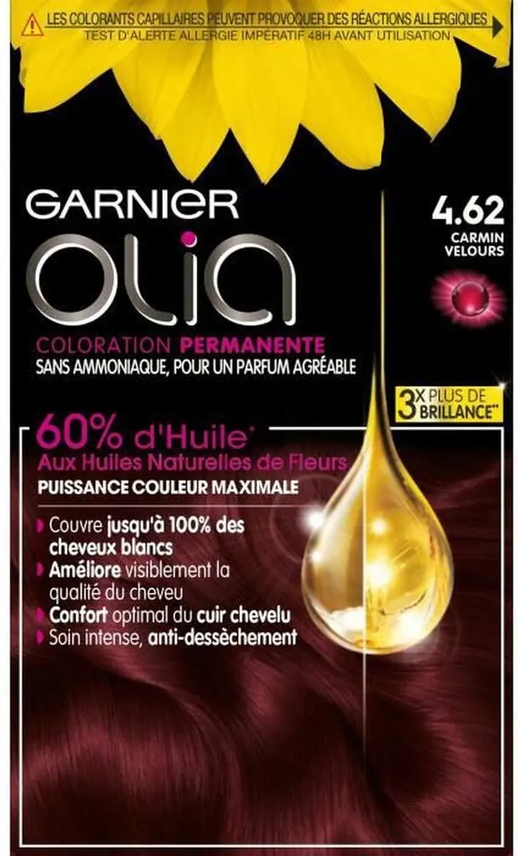 Garnier Olia 4.62 Donker Granaatrood Permanent Haarkleuring - 6 Stuks - afbeelding 6 van 6