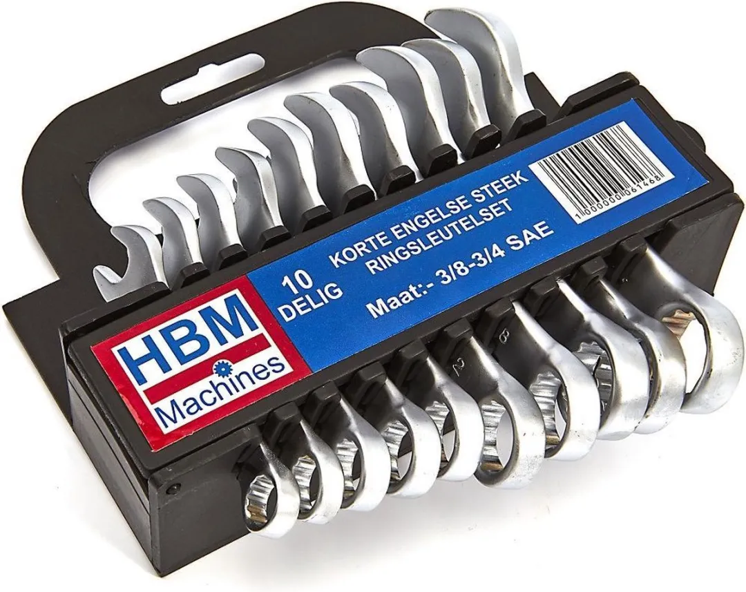 HBM Machines 10-delige Ringsleutelset 3/8"