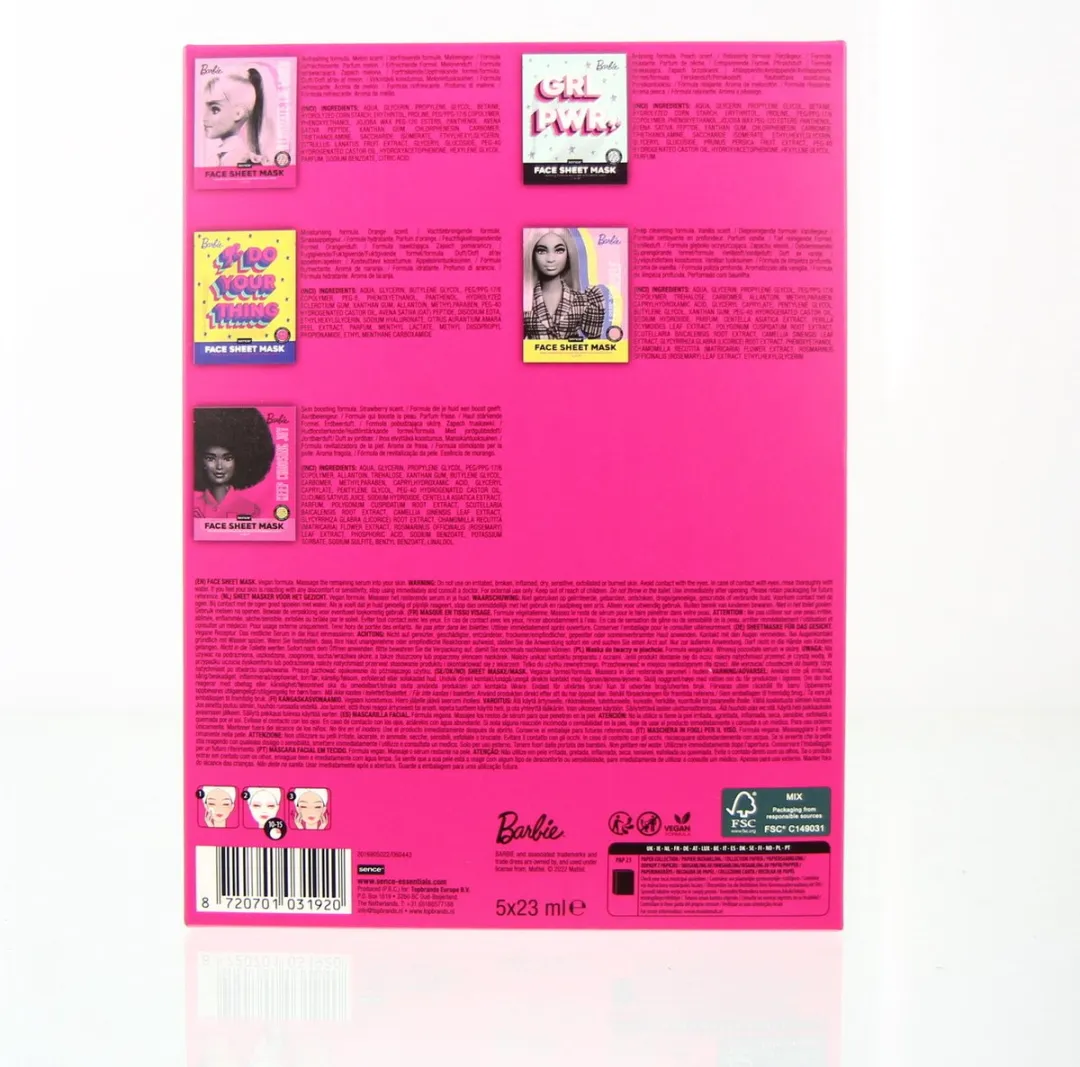 Barbie Girl Gezichtsmasker - 5 Stuks