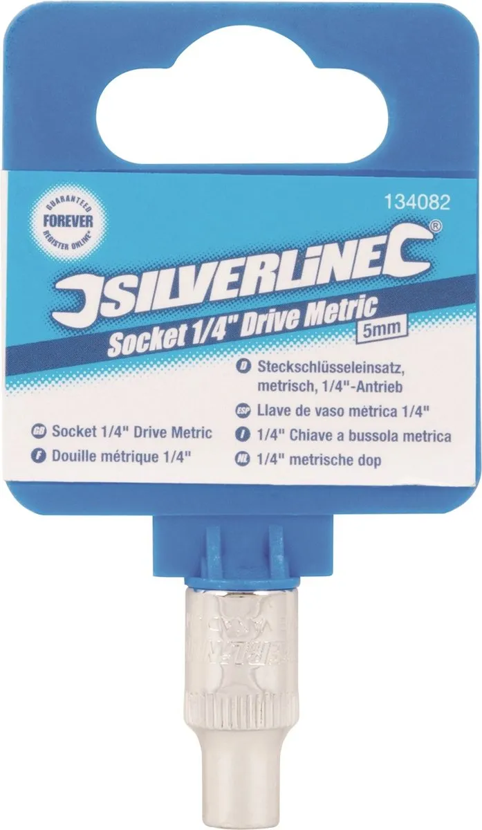 Silverline Zeskantige 1/4" Metrische dop 5 mm