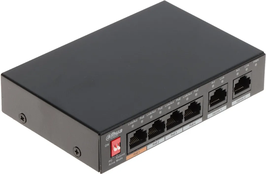 Dahua PFS3006-4ET-60-V2 PoE Switch - 4 Poorten 802.3af/at - afbeelding 6 van 6