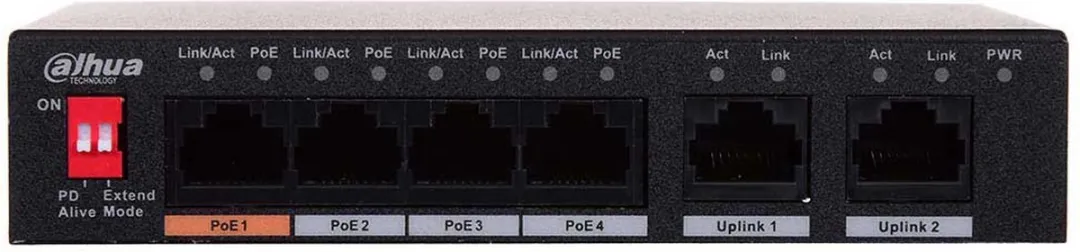 Dahua PFS3006-4ET-60-V2 PoE Switch - 4 Poorten 802.3af/at